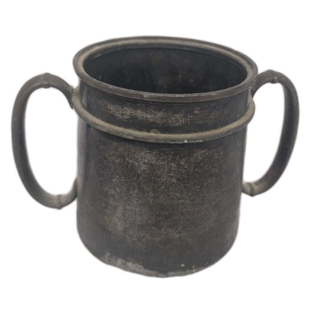 Antique Meriden B Co Silverplate Tankard Mug  USA Primitive Rustic